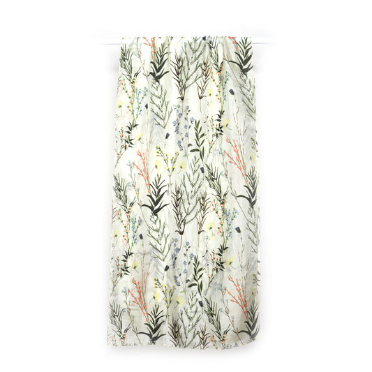 Wild Meadow Botanical Scarf – Pure Silk Designer Wrap | Delicate Floral Nature Print