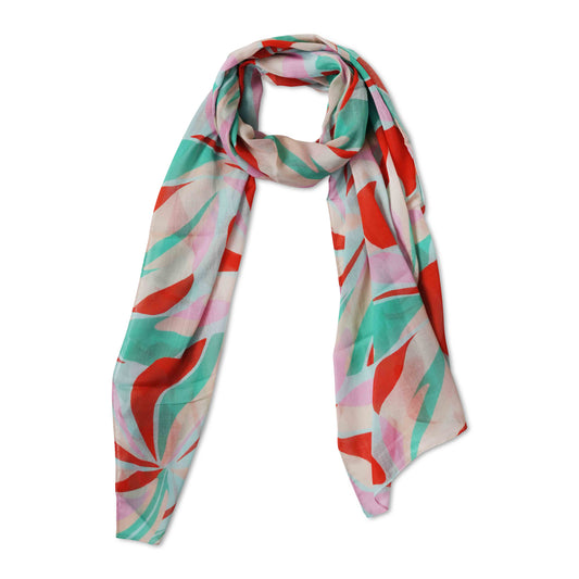Abstract Cotton Voile Designer Scarf