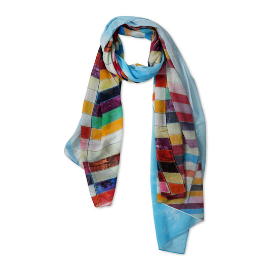 Skyline Spectrum Australian Coastal Cotton Voile Designer Scarf – Multicolour Australian Beach House Print