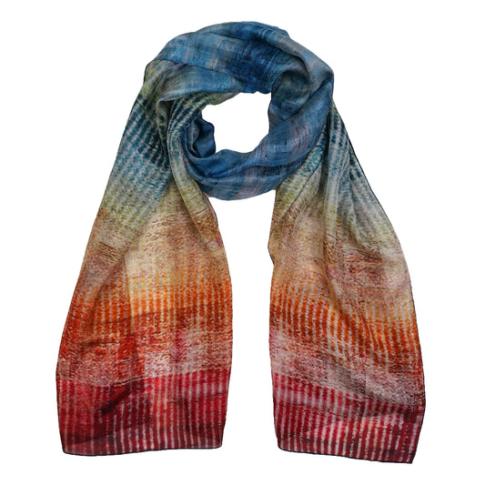 Abstract Pure Silk Designer Scarf