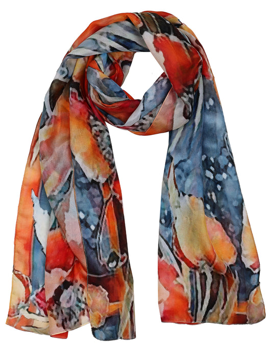 Floral Pure Silk Designer Scarf