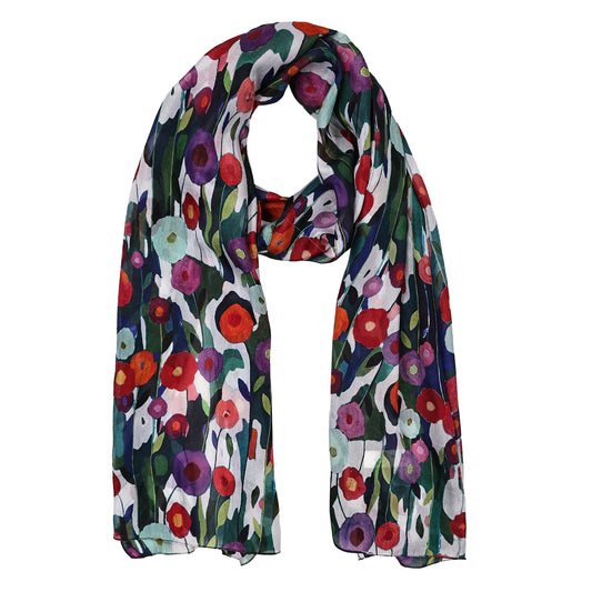 Bufanda de seda pura con diseño floral
