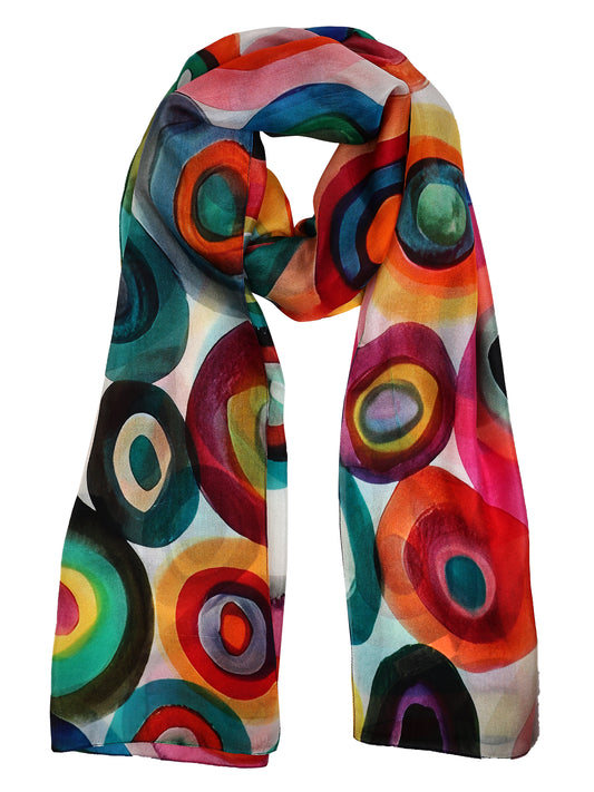 Geometrical Pure Silk Designer Scarf