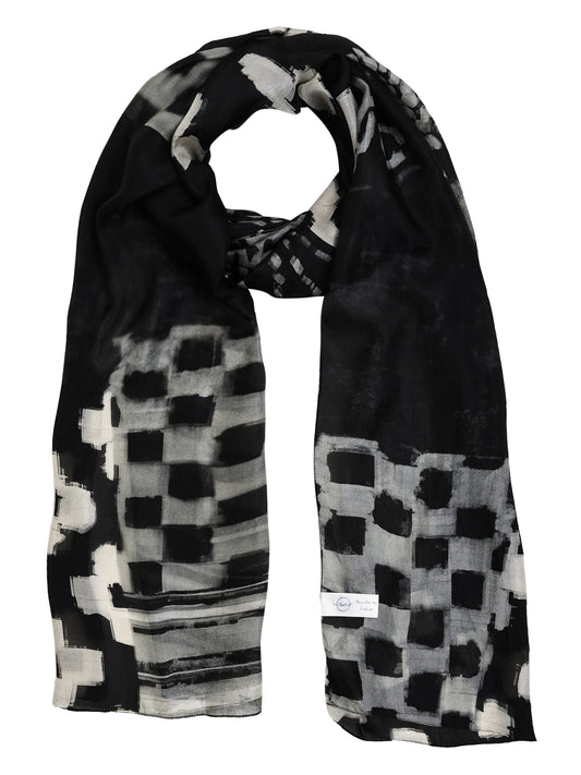 Abstract Pure Silk Designer Scarf