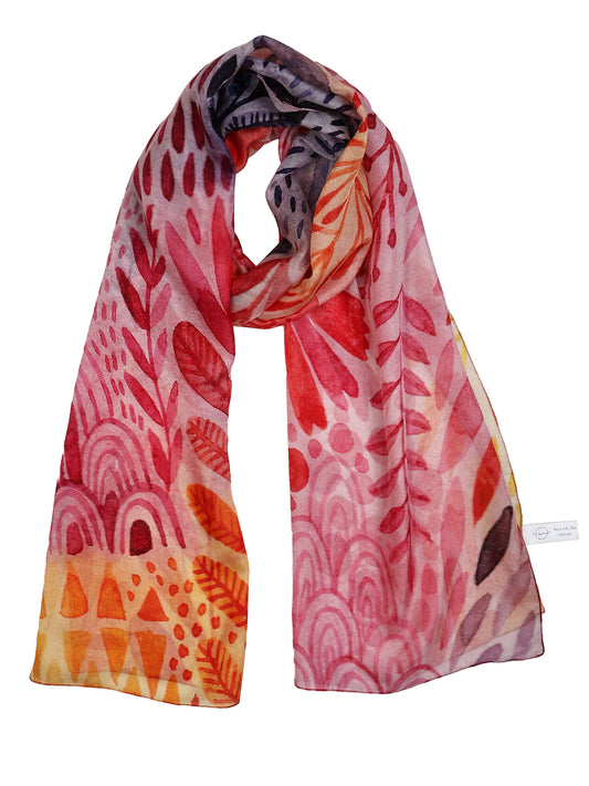 Floral Pure Silk Designer Scarf