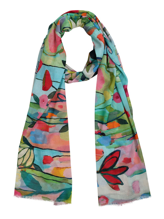 Floral Modal Silk Designer Scarf
