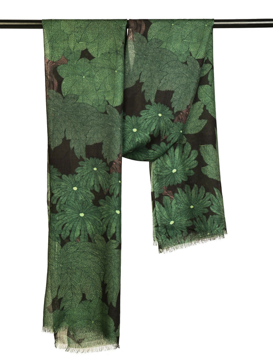 Floral Merino Silk Designer Scarf