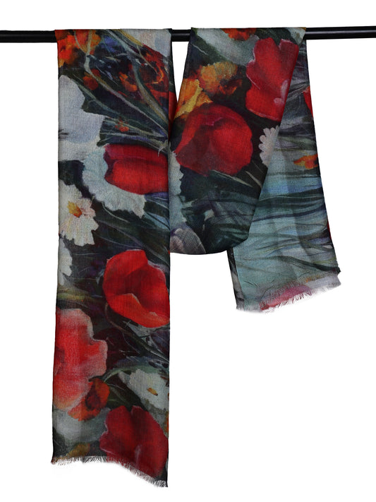 Floral Modal Silk Designer Scarf