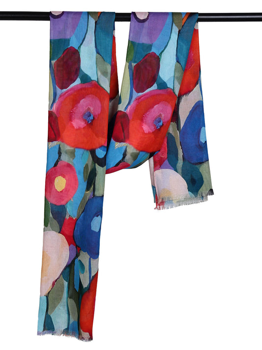 Floral Modal Silk Designer Scarf