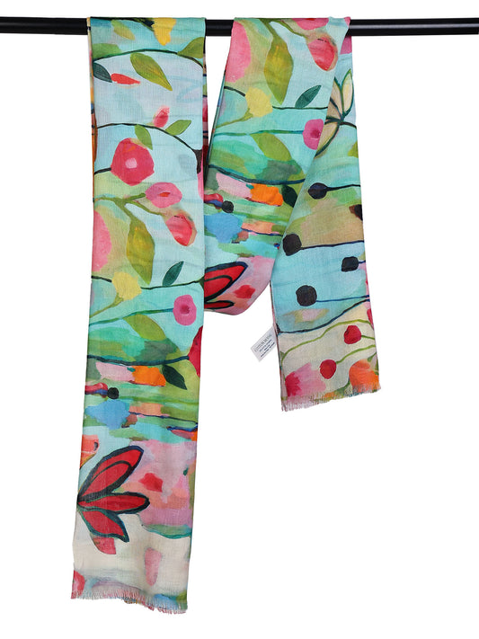 Floral Modal Silk Designer Scarf