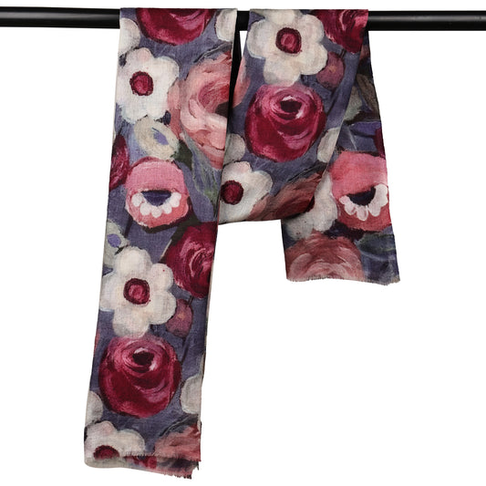 Dusty Rose Garden – Merino Wool Scarf