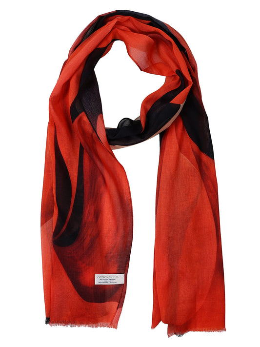 Floral Print Fine Merino Designer Scarf