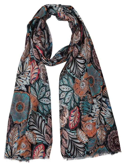 Floral Modal Silk Designer Scarf