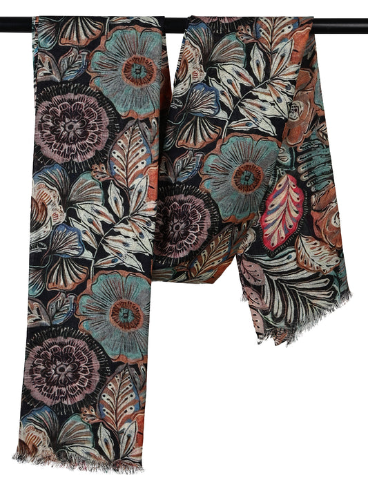 Vintage Botanical Tapestry – Cotton Modal Summer Scarf