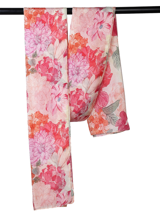 Floral Pure Silk Designer Scarf