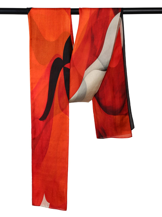 Floral Pure Silk Designer Scarf