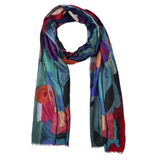 Petal Rain Abstract – Merino Wool Scarf