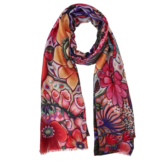 Opulent Bloom Cascade – Fine Merino Scarf