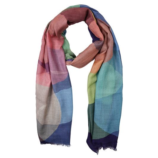 Midnight Orbit – Fine Merino Contemporary Geometric Scarf
