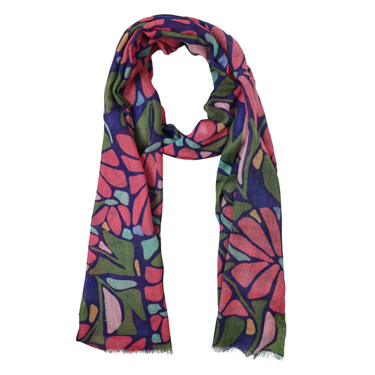 Electric Bloom Pop – Merino Wool Scarf