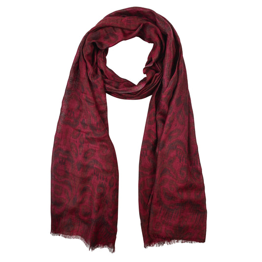 Crimson Damask Royale – Modal Silk Scarf