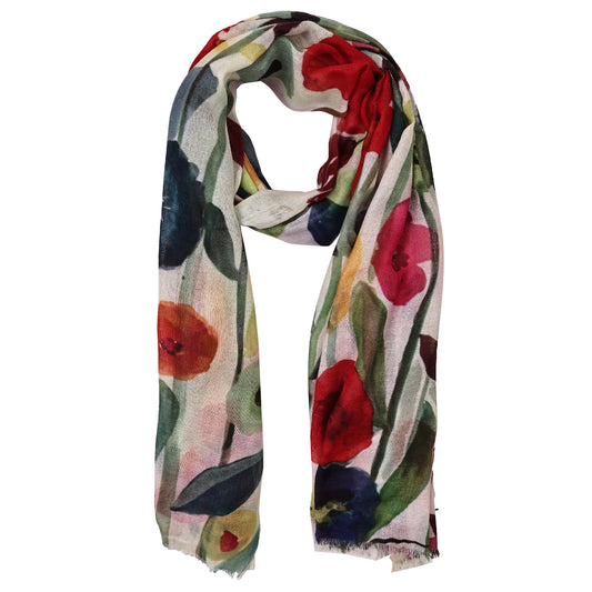 Garden Stems Serenade – Merino Wool Scarf