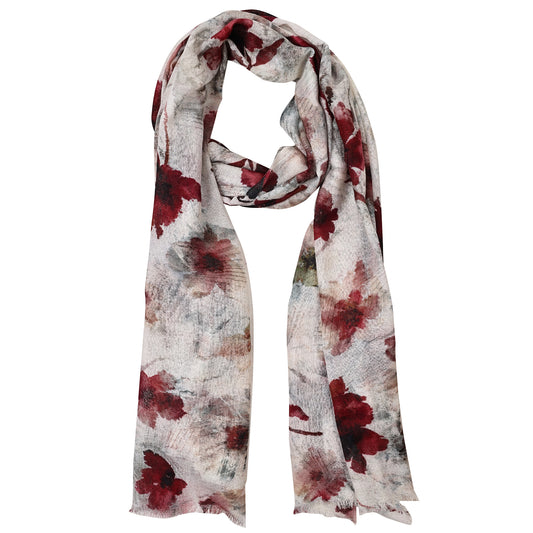Blush Petal Reverie – Merino Wool Scarf
