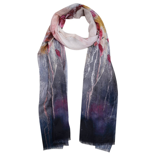 Bufanda de diseño de algodón modal con diseño de arte abstracto