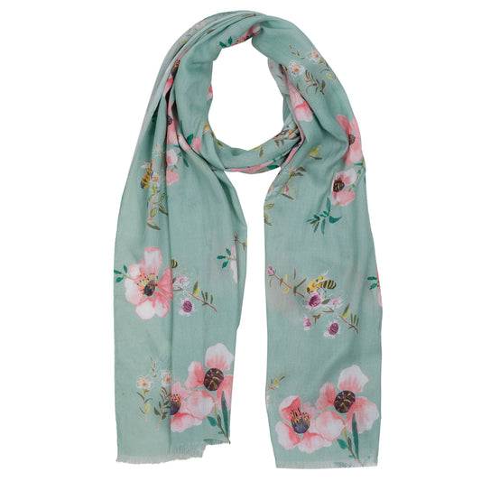 Floral Print Cotton Modal Designer Scarf
