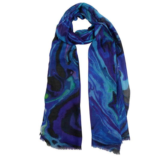 Abstract Print Fine Merino Designer Scarf