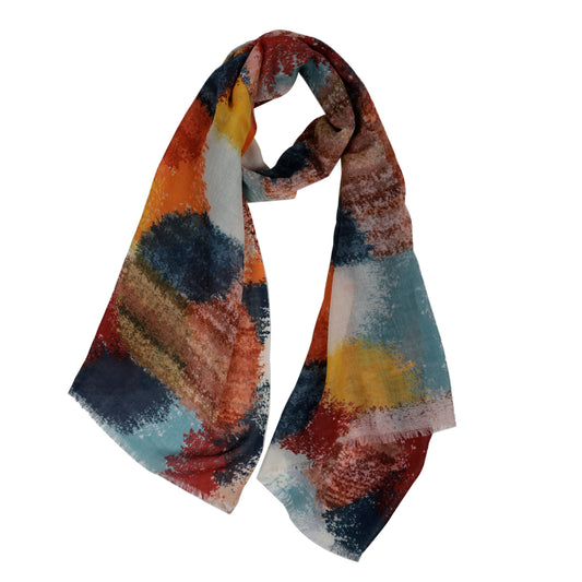 Abstract Merino Silk Designer Scarf