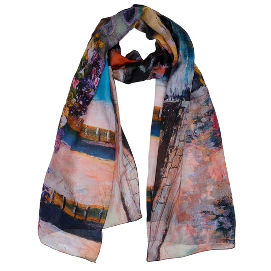 Architectural Pure Silk Designer Scarf