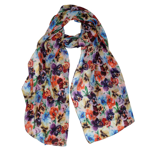 Floral Pure Silk Designer Scarf