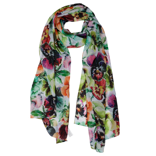 Floral Pure Silk Designer Scarf