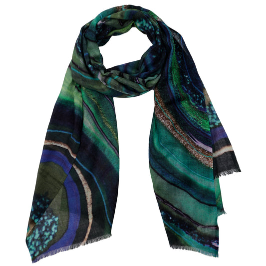 Écharpe de créateur en pure soie à motif floral