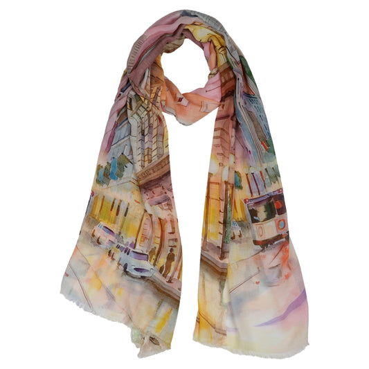 Architectural Print Modal Silk Designer Scarf