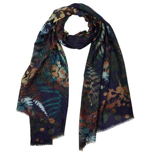 Forest Print Fine Merino Designer Scarf