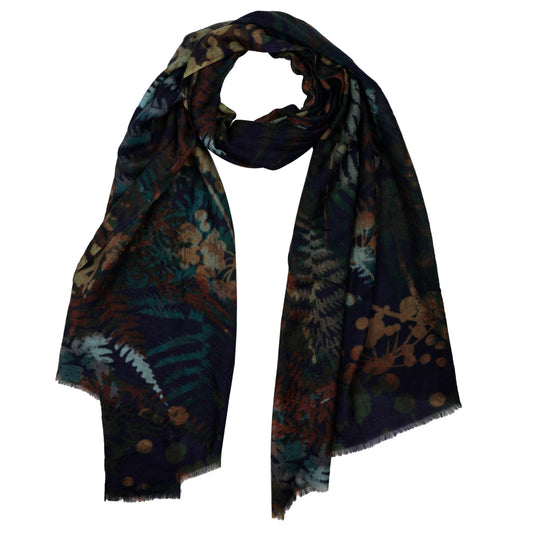 Forest Print Fine Merino Designer Scarf