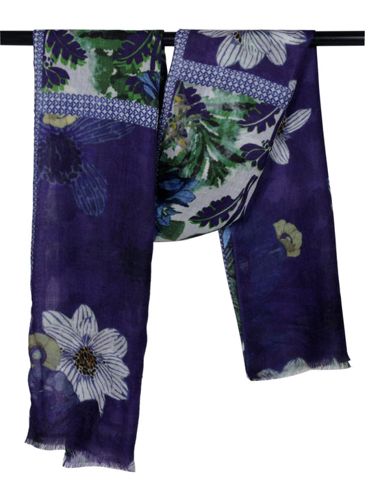 Floral Fine Merino Designer Scarf
