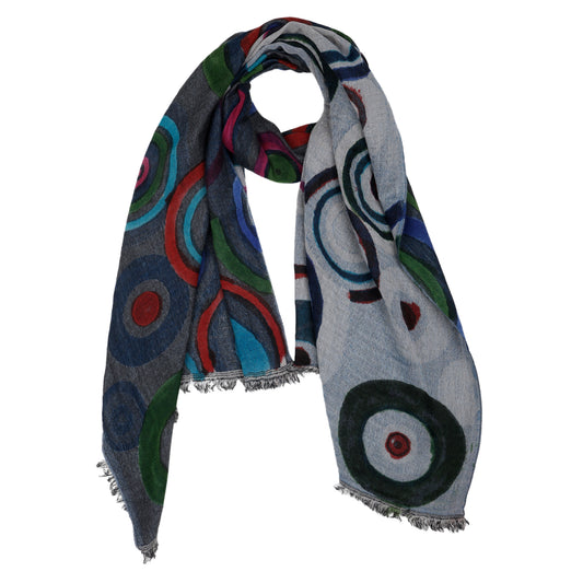 Hand Painted Abstract Merino Texture Scarf