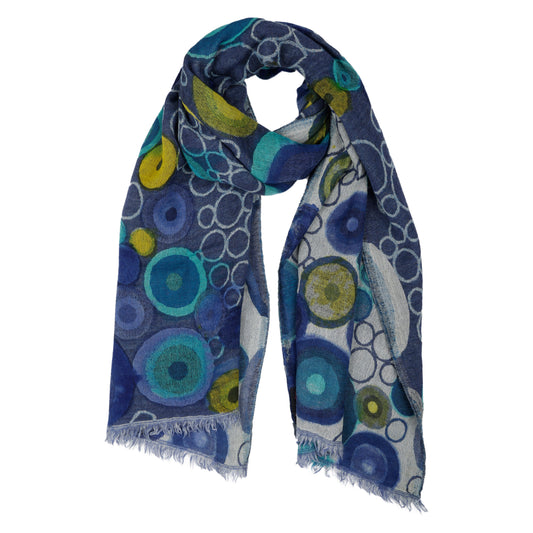Hand Painted Abstract Merino Texture Scarf