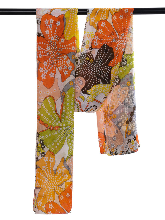 Floral Pure Silk Designer Scarf