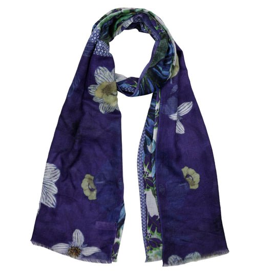 Floral Fine Merino Designer Scarf