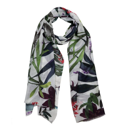 Écharpe de créateur en soie mérinos à motif abstrait