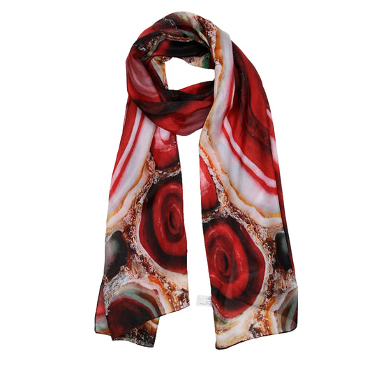 Rock Cut Texture Print Pure Silk Designer Scarf
