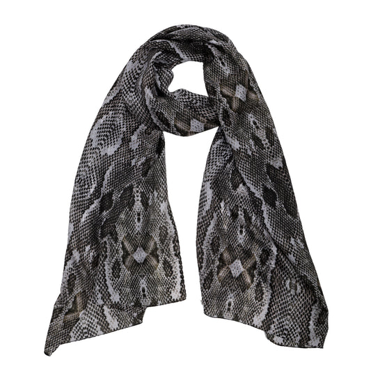 Snake Skin Print Pure Silk Designer Scarf