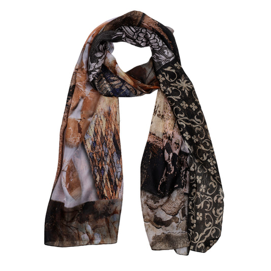 Ancient Fossil Art Pure Silk Designer Scarf