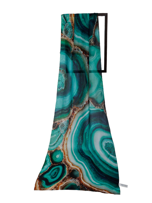 Rock Cut Texture Print Pure Silk Designer Scarf