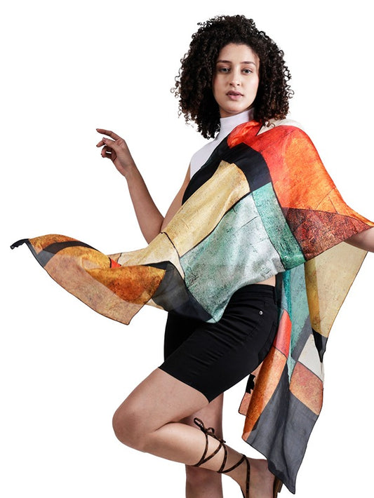 Geometrical Pure Silk Designer Scarf