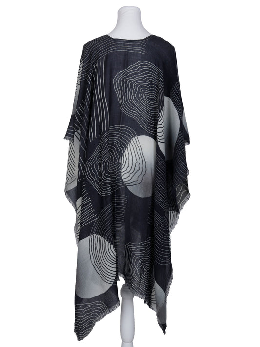 Abstract Art Merino Wool Travel Cape